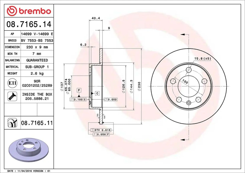 Brembo Bremsensatz Vorderachse + Hinterachse für Audi A3 (8L), Seat Leon (1M1), Skoda, VW Brembo