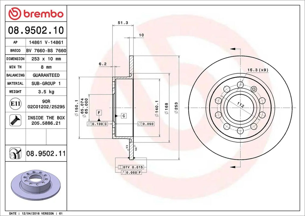 Brembo Bremsensatz Vorderachse + Hinterachse für Audi A3 (8P1), Seat Leon, Skoda, VW Brembo
