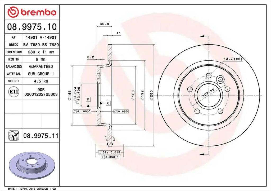 Brembo Bremsensatz Vorderachse + Hinterachse für Ford Focus, C-Max Volvo V40,V50, S40 Brembo