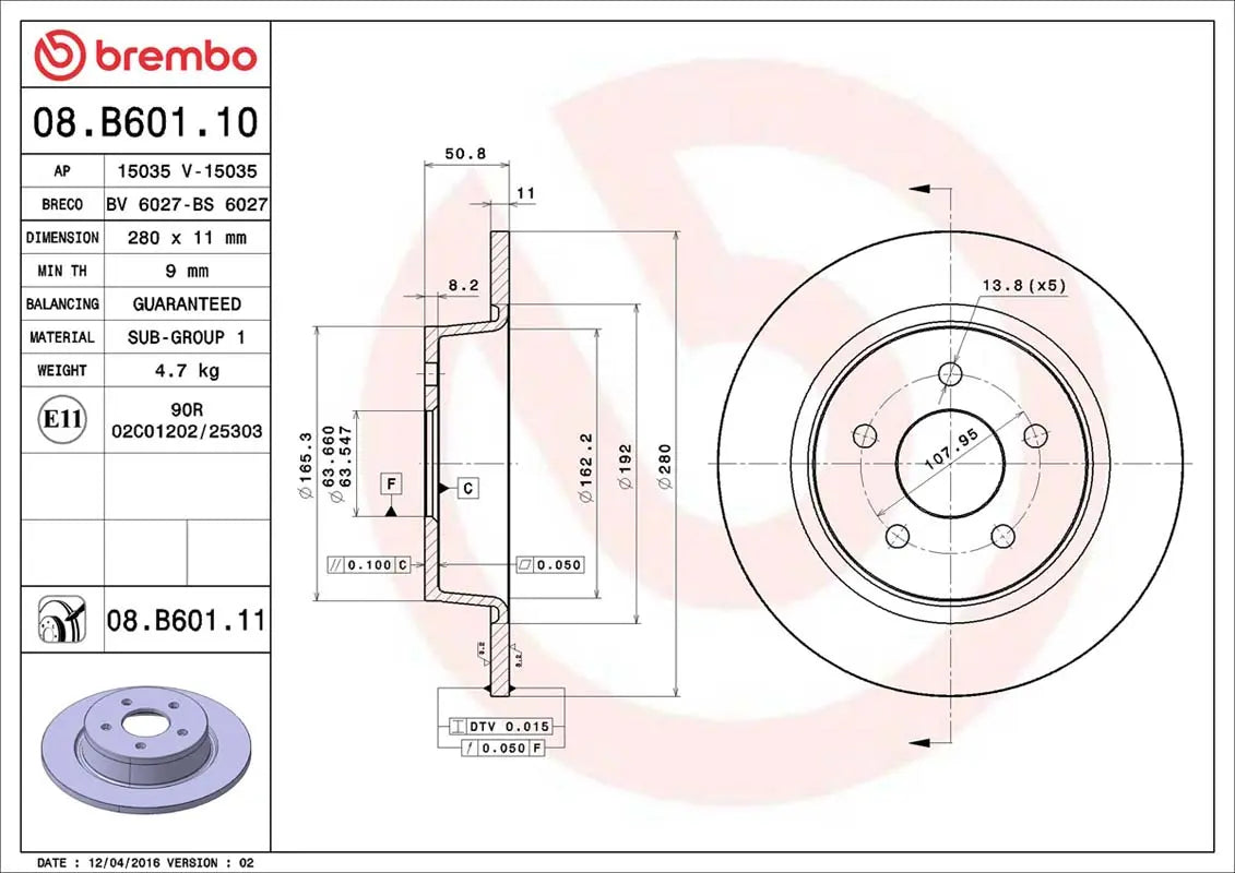 Brembo Bremsensatz Vorderachse + Hinterachse  für Ford Kuga 2,Transit,Tourneo Brembo