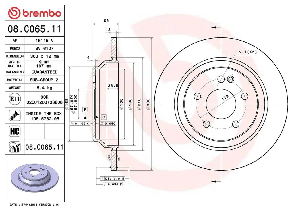 Brembo Bremsensatz Vorderachse + Hinterachse für Mercedes V-Klasse,Vito,Marco-Polo W447 Brembo