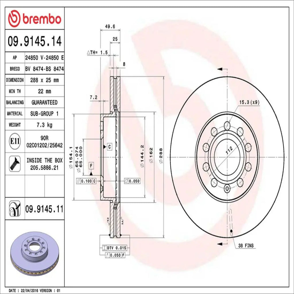 Brembo Bremsensatz Vorderachse + Hinterachse für AUDI, SEAT, SKODA, VW Brembo