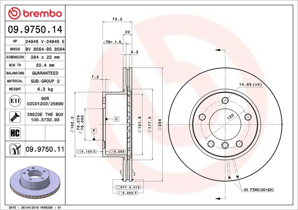 Brembo Bremsensatz Vorderachse + Hinterachse für BMW 1er F20,F21 2er F22,F23 Brembo