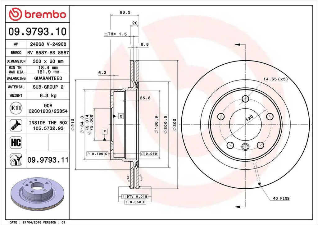 Brembo Bremsensatz Vorderachse + Hinterachse für BMW 3er E90,E91,E92,E93 Brembo