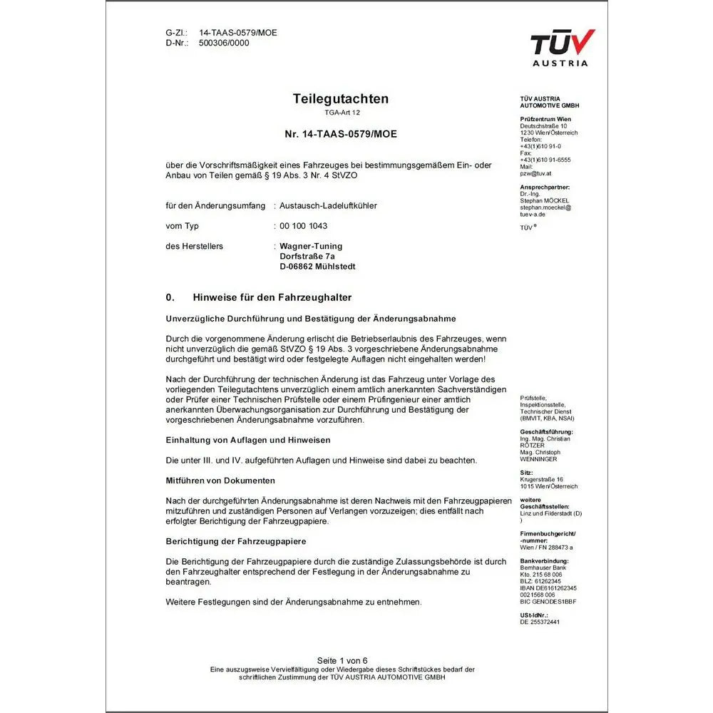 Wagner Competition Ladeluftkühler Kit EVO 1 für BMW F20,F21,F22,F23,F30,F31,F32,F33,F36 Wagner