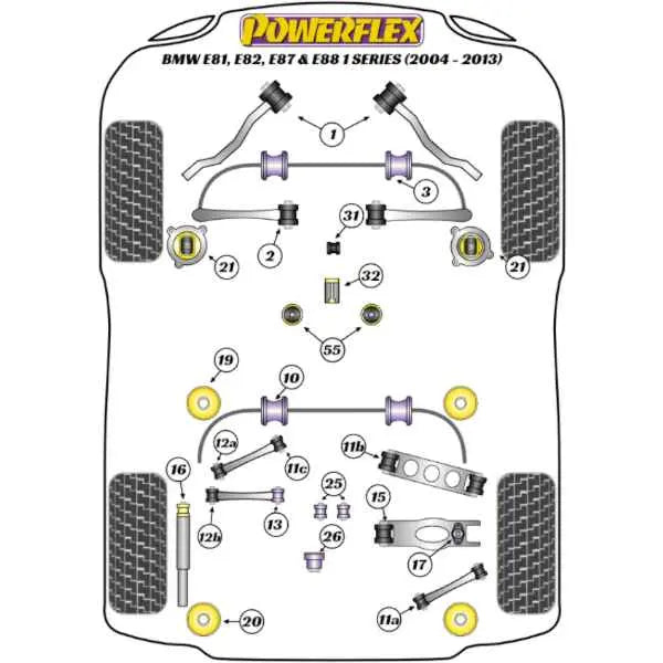 Powerflex PU Buchsen Getriebelager für diverse BMW außer xDrive - PFF5-4655 Powerflex