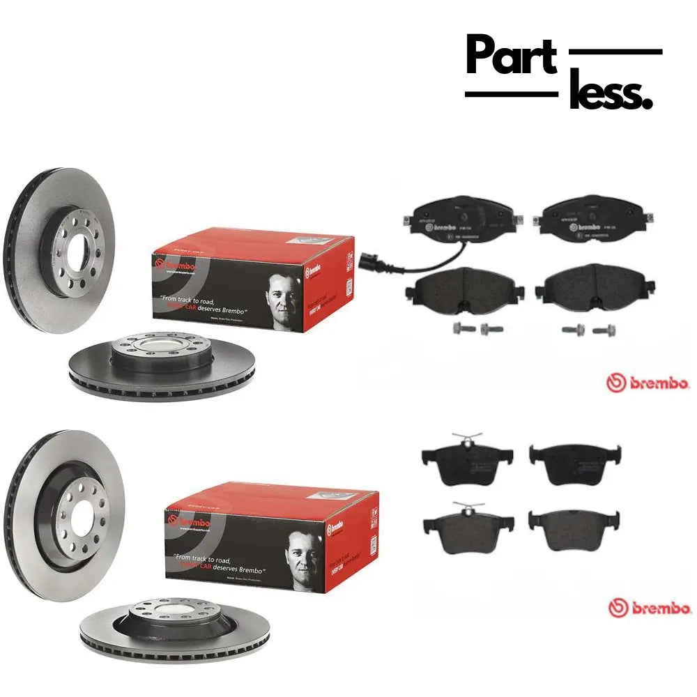 Brembo Bremsensatz Vorderachse + Hinterachse für AUDI, SEAT, SKODA, VW Brembo