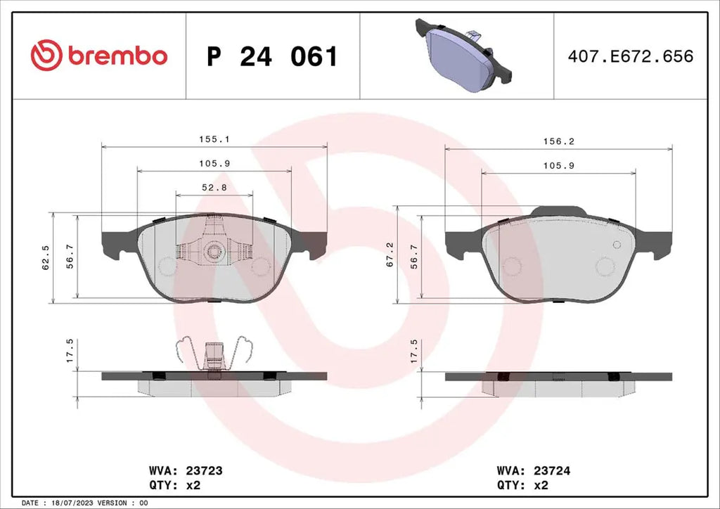 Brembo Bremsensatz Vorderachse + Hinterachse für Ford Focus, C-Max Volvo V40,V50, S40 Brembo