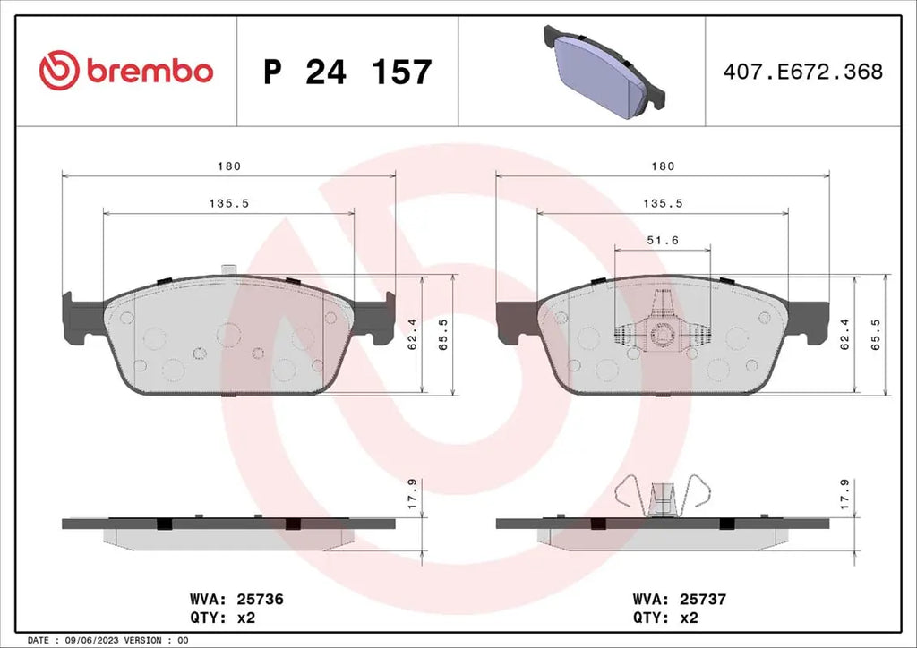 Brembo Bremsensatz Vorderachse + Hinterachse  für Ford Kuga 2,Transit,Tourneo Brembo
