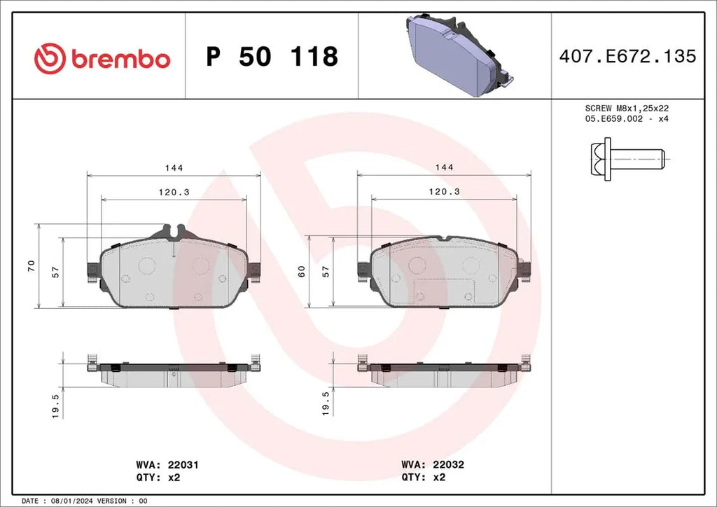 Brembo Bremsensatz Vorderachse + Hinterachse für Mercedes C-Klasse W205 Brembo